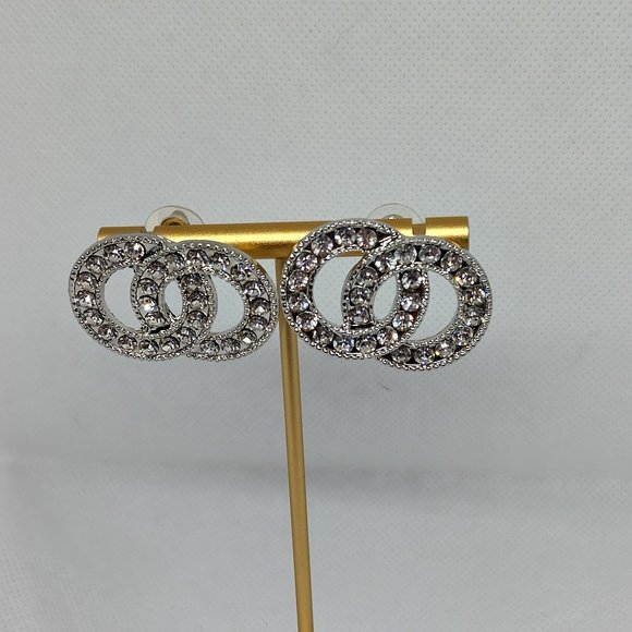 Interlock Jeweled Earrings - Picture 1 of 2